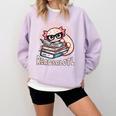 Readsalotl Axolotl Reading Books Glasses Bookworm Pun Fun Comfort Colors Sweatshirt Crimson