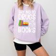 Red Ribbon Week Say No To Drugs Say Yes To Books Drug Free Comfort Colors Sweatshirt Crimson