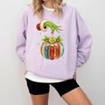 Retro Christmas Ornament Book Christmas Teacher Librarian Comfort Colors Sweatshirt Crimson