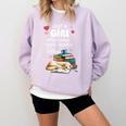 Retro Just A Girl Who Love Dogs Books And Coffee Bookworm Comfort Colors Sweatshirt Crimson