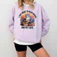 Retro I Just Want To Read Books And Pet Cats Cat Comfort Colors Sweatshirt Crimson