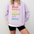 Retro Read Books Lift Heavy Pet Dogs Gym Book Lover Comfort Colors Sweatshirt Crimson
