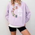 Retro So Many Books Little Time Book Clock Reading Comfort Colors Sweatshirt Crimson
