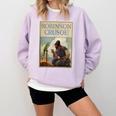 Robinson Crusoe Book Cover 1920 Comfort Colors Sweatshirt Crimson