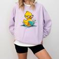 Rubber Duck Reading Book Reader Books Rubber Duckie Comfort Colors Sweatshirt Crimson
