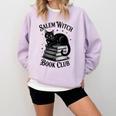 Salem Witch Book Club Bookish Halloween Cat Women Comfort Colors Sweatshirt Crimson