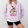 Santa's Favorite Book Dragon Christmas Magic Comfort Colors Sweatshirt Crimson