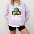 Save The Earth It’s The Only Planet With Books Comfort Colors Sweatshirt Crimson