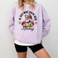 He Sees What You'Ve Been Reading Santa Xmas Book Lover Comfort Colors Sweatshirt Crimson