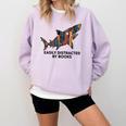 Shark Costume Teens Books Nerds Shark Stuffed Animal Sharks Comfort Colors Sweatshirt Crimson