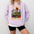 Skeleton Read Book Just One More Chapter Floral Book Lover Comfort Colors Sweatshirt Crimson Skeleton Read Book Just One More Chapter Floral Book Lover Comfort Colors Sweatshirt Crimson