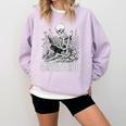 Skeleton Reading Book Anxious Stressed True Crime Obsessed Comfort Colors Sweatshirt Crimson
