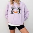 Skeleton Reading Book In Hammock Halloween Reader Comfort Colors Sweatshirt Crimson