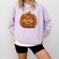 Smart Book Pumpkin Retro Fall Teacher Reading Halloween Comfort Colors Sweatshirt Crimson