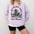Smut Reader Skeleton Book Lover Dark Humor Art Premium Tri-Blend Comfort Colors Sweatshirt Crimson