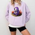 Spooky Grim Reaper Reading A Book Cute Creepy Halloween Comfort Colors Sweatshirt Crimson Spooky Grim Reaper Reading A Book Cute Creepy Halloween Comfort Colors Sweatshirt Crimson
