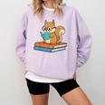 Squirrel Reading Book Glasses Bookworm Librarian Comfort Colors Sweatshirt Crimson