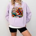 Squirrel Reading a Book Lover Bookworm Comfort Colors Sweatshirt Crimson