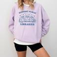 Support Your Local Library Read Banned Books Librarian Comfort Colors Sweatshirt Crimson