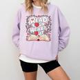 Teach Inspire Grow Everyday Read Your Heart Out Valentine Book-Themed Small Comfort Colors Sweatshirt Crimson