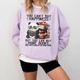 Teacher Bookworm Book Lover Panda Reading Book Librarian Tee Comfort Colors Sweatshirt Crimson