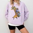 Teacher Shirt Giraffe Holding Books Bookworm Librarian Comfort Colors Sweatshirt Crimson Teacher Shirt Giraffe Holding Books Bookworm Librarian Comfort Colors Sweatshirt Crimson