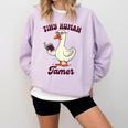 Teacher Silly Goose Reading Book Teaching Tiny Human Tamer Comfort Colors Sweatshirt Crimson