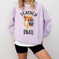Teacher Snail With Glasses On Books Cute Pre-K Kindergarten Comfort Colors Sweatshirt Crimson Teacher Snail With Glasses On Books Cute Pre-K Kindergarten Comfort Colors Sweatshirt Crimson