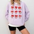 Teacher Valentines Day Reading Book Lover Bookworm Library Comfort Colors Sweatshirt Crimson