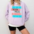 Threadless Grey Sky Chai Trans Book Pride Graphic Comfort Colors Sweatshirt Crimson