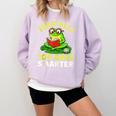 Toad-Ally 100 Days Smarter Frog Reading Book 100 School Day Comfort Colors Sweatshirt Crimson Toad-Ally 100 Days Smarter Frog Reading Book 100 School Day Comfort Colors Sweatshirt Crimson
