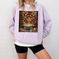 History Month Black Afro Girl Women Book Lovers Flower Comfort Colors Sweatshirt Crimson