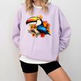 Toucan Reading Book Comfort Colors Sweatshirt Crimson