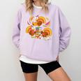 Turkey Reading Books Fall Thanksgiving Teacher Librarian Comfort Colors Sweatshirt Crimson