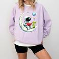 UFO Alien Astronaut Reading Book In Space Comfort Colors Sweatshirt Crimson