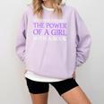 Never Underestimate Girl With A Book Women Inspiration Quote Comfort Colors Sweatshirt Crimson