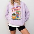 Unearth A Story Cute Turtle Reading Books Librarian Comfort Colors Sweatshirt Crimson Unearth A Story Cute Turtle Reading Books Librarian Comfort Colors Sweatshirt Crimson