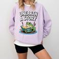 Unearth a Story Frog Reading a Book Summer 2026 Premium Tri-Blend Comfort Colors Sweatshirt Crimson