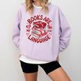 Valentine Book Lover Books Are My Love Language Women Girl Comfort Colors Sweatshirt Crimson Valentine Book Lover Books Are My Love Language Women Girl Comfort Colors Sweatshirt Crimson