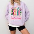 Valentine All Booked For Valentine Book Lovers Teacher Kid Comfort Colors Sweatshirt Crimson