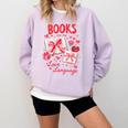 Valentines Book Lover Romance Books Are My Love Language Comfort Colors Sweatshirt Crimson
