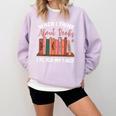 When I Think About Books I Touch My Shelf Bookworm Lovers Comfort Colors Sweatshirt Crimson