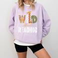 Wild About Reading Books Animal Theme Bookworm Library Day Comfort Colors Sweatshirt Crimson Wild About Reading Books Animal Theme Bookworm Library Day Comfort Colors Sweatshirt Crimson
