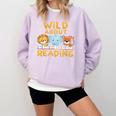 Wild About Reading Cute Animal Book Lover Kids Comfort Colors Sweatshirt Crimson Wild About Reading Cute Animal Book Lover Kids Comfort Colors Sweatshirt Crimson