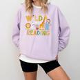 Wild About Reading Kid Love Wild Animal Books Back To School Comfort Colors Sweatshirt Crimson