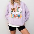Wild About Reading Zoo Animals Books Reader Lover Comfort Colors Sweatshirt Crimson Wild About Reading Zoo Animals Books Reader Lover Comfort Colors Sweatshirt Crimson