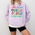 I Will Read Books Everywhere Across America Child Readers Comfort Colors Sweatshirt Crimson I Will Read Books Everywhere Across America Child Readers Comfort Colors Sweatshirt Crimson