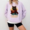 Wizard Cat Reading a Book While Crocheting Comfort Colors Sweatshirt Crimson Wizard Cat Reading a Book While Crocheting Comfort Colors Sweatshirt Crimson