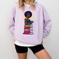 Woman And Books Stack Afro Girl Reading Lover Comfort Colors Sweatshirt Crimson Woman And Books Stack Afro Girl Reading Lover Comfort Colors Sweatshirt Crimson