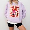 Women's Read Your Heart Out Groovy Bookish Valentine Day Women Girls Comfort Colors Sweatshirt Crimson Women's Read Your Heart Out Groovy Bookish Valentine Day Women Girls Comfort Colors Sweatshirt Crimson